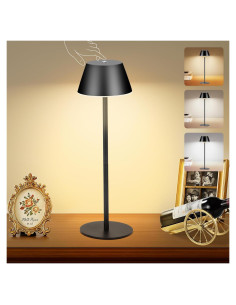 Lámpara de Mesa Inalámbrica LED CUIBIRD Negra 3 Modos Regulables