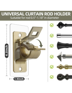 Goabroa Soportes Autoadhesivos para Varillas de Cortina 20 PCS 2