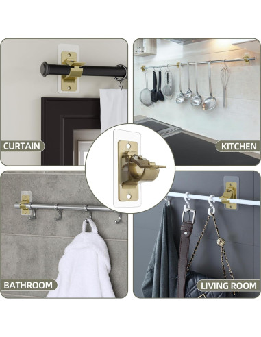 Goabroa Soportes Autoadhesivos para Varillas de Cortina 20 PCS