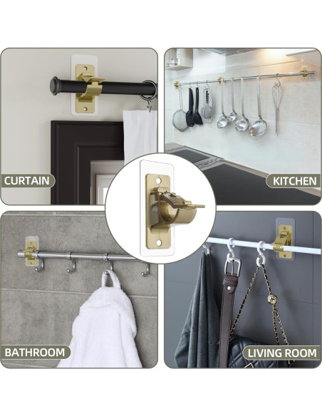 Goabroa Soportes Autoadhesivos para Varillas de Cortina 20 PCS