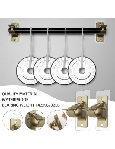 Goabroa Soportes Autoadhesivos para Varillas de Cortina 20 PCS