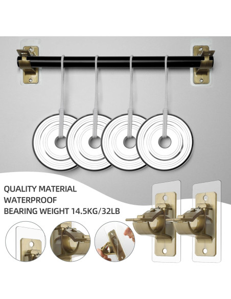 Goabroa Soportes Autoadhesivos para Varillas de Cortina 20 PCS