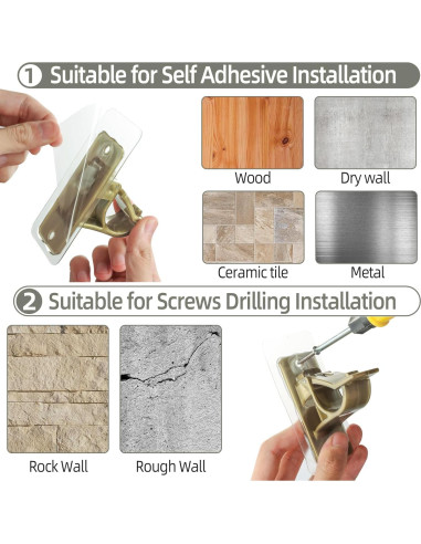 Goabroa Soportes Autoadhesivos para Varillas de Cortina 20 PCS