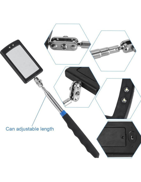 Espejo de Inspección Iluminado Telescópico Enbar 34 cm