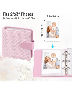 Paquete de 2 Álbumes de Fotos Mini Aphlos 40 Páginas Patrones 2