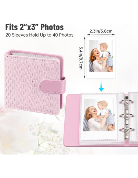 Paquete de 2 Álbumes de Fotos Mini Aphlos 40 Páginas Patrones