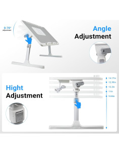 Escritorio portátil ajustable IXTRA con ventilador y luz USB 56x32cm 2