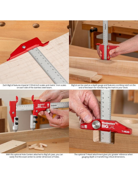 Calibrador de Carpintería Woodpeckers BigCal 24" (600mm) Precisión