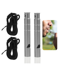 Silbato de Emergencia Titanio mgmooa 2 Pcs 120dB Impermeable