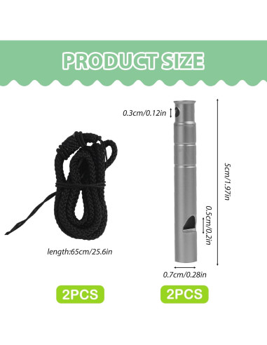 Silbato de Emergencia Titanio mgmooa 2 Pcs 120dB Impermeable