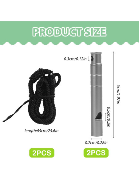 Silbato de Emergencia Titanio mgmooa 2 Pcs 120dB Impermeable