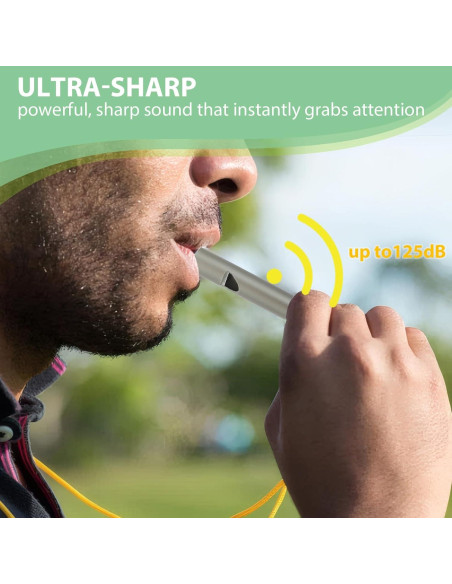 Silbato de Emergencia Titanio mgmooa 2 Pcs 120dB Impermeable