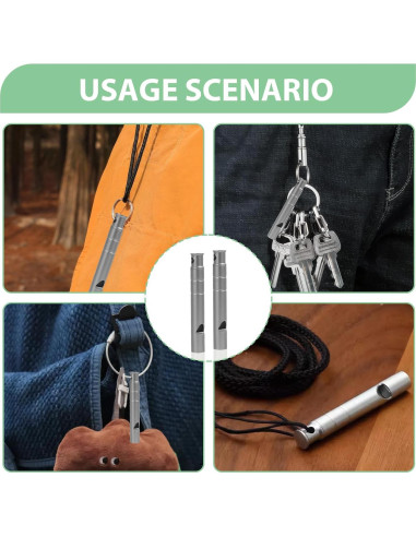 Silbato de Emergencia Titanio mgmooa 2 Pcs 120dB Impermeable