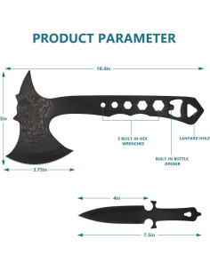 Conjunto de 3 Hachas de Lanzamiento Fogein con Funda de Nylon 2