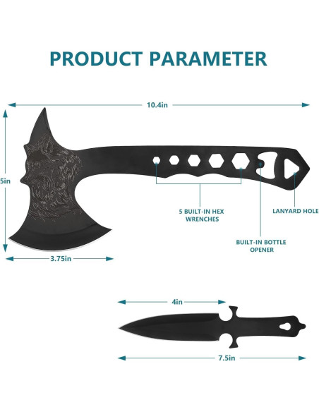 Conjunto de 3 Hachas de Lanzamiento Fogein con Funda de Nylon Conjunto de 3 Hachas de Lanzamiento Fogein con Funda de Nylon
