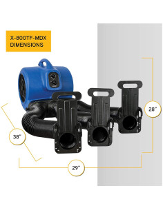 Secador de Jaula Profesional XPOWER X-800TF-MDK 3/4HP 3200 CFM 2