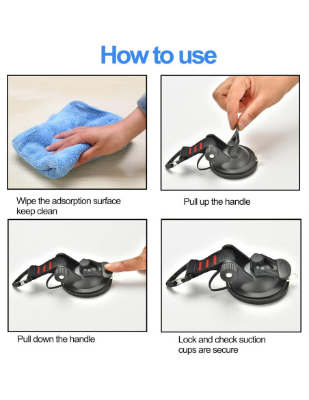 4 Piezas Ventosas de Alta Resistencia Pioleackflew para Camping