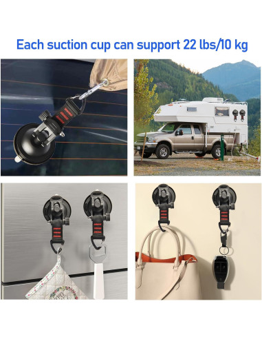 4 Piezas Ventosas de Alta Resistencia Pioleackflew para Camping