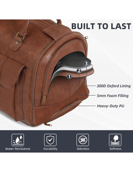 Bolsa Duffle con Ruedas Shopsource Marrón Vintage 53.4x36.1x39.1cm