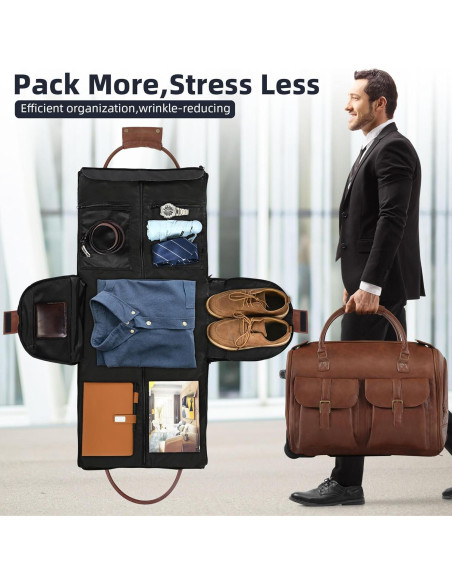 Bolsa Duffle con Ruedas Shopsource Marrón Vintage 53.4x36.1x39.1cm