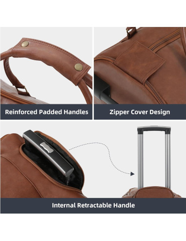 Bolsa Duffle con Ruedas Shopsource Marrón Vintage 53.4x36.1x39.1cm