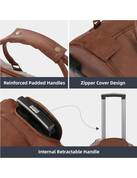 Bolsa Duffle con Ruedas Shopsource Marrón Vintage 53.4x36.1x39.1cm
