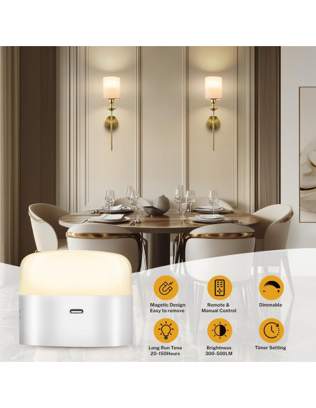 Aplique de Pared Inalámbrico NookNova 13000mAh Juego de 2