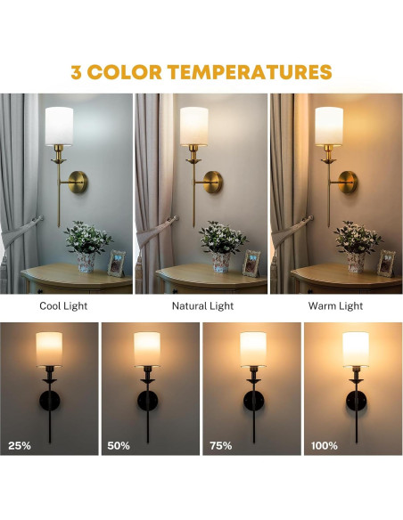 Aplique de Pared Inalámbrico NookNova 13000mAh Juego de 2