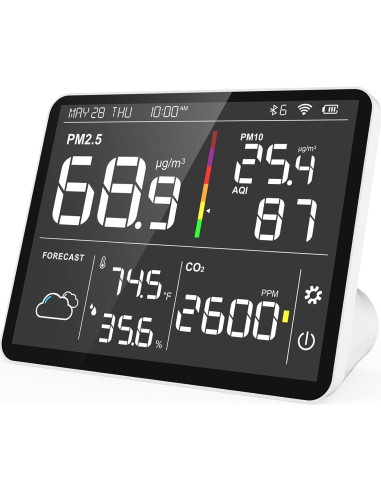 Monitor de Calidad del Aire Temtop M100 8-en-1 PM2.5 CO2 T&H