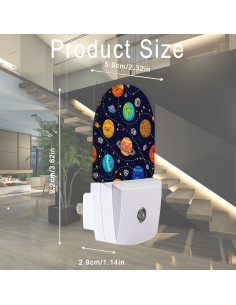 Luz Nocturna LED AOWULA Planetas Espaciales 0.5W con Sensor 2