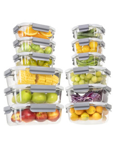 Juego de 24 Contenedores de Almacenamiento de Vidrio S Salient