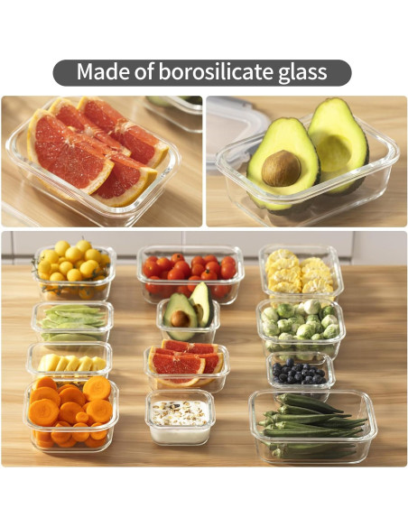 Juego de 24 Contenedores de Almacenamiento de Vidrio S Salient Juego de 24 Contenedores de Almacenamiento de Vidrio S Salient