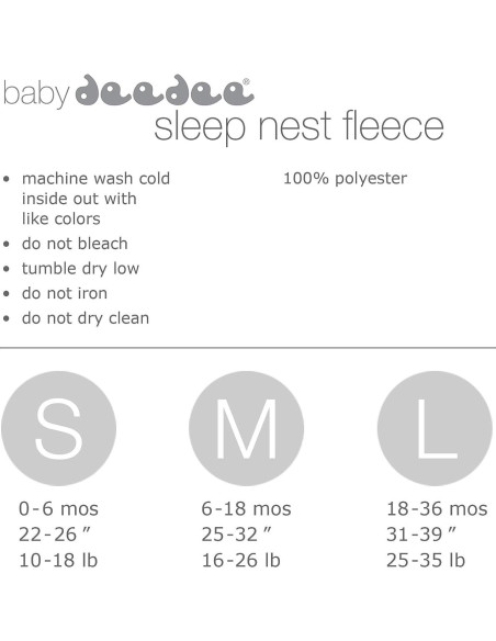 Saco de Dormir Polar Baby Deedee Sleep Nest 0-6 Meses Gris