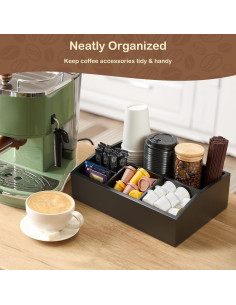 Organizador de Café GCWSTJK Negro con 6 Compartimentos 2
