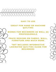 Set de 3 Plantillas de Acolchado Trendzeen con Guía Laminada 2