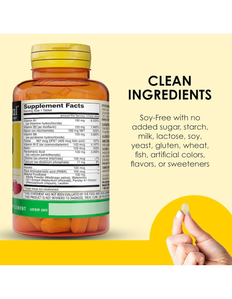 Mason Natural Ultra B-100 Complejo Vitaminas B 100 Tabletas