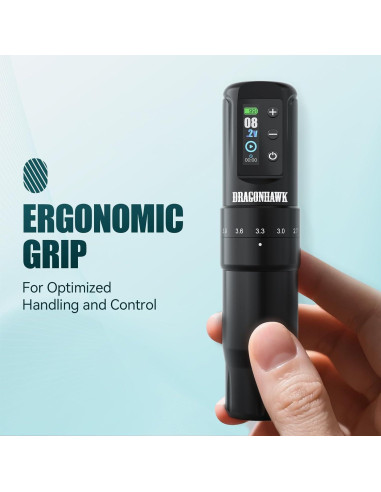 Máquina de Tatuaje Dragonhawk Atom2 Pro Sin Cable 7 Golpes