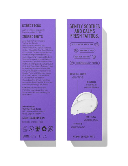 Crema de Cuidado Posterior para Tatuajes Stories & Ink 60 mL