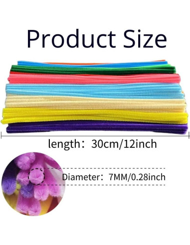 200 Limpiapipas Multicolores para Manualidades DIY 30 cm