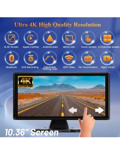 Sistema de Cámara de Respaldo 4K Inefala con 4 Cámaras AHD 2