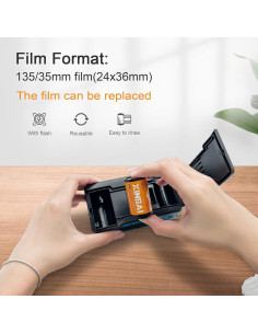 Cámara de película reutilizable XINBAI B10 35mm con flash Azul 2
