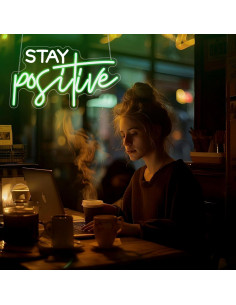 Letrero Neón Mantente Positivo LED para Decoración de Pared 2