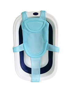 Cojín de Baño para Bebés Ajustable Antideslizante Azul 2