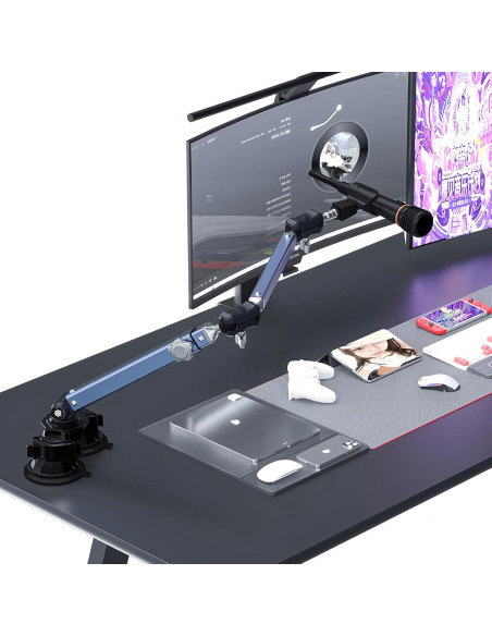 Brazo de Micrófono Ajustable 360 Aluminio Azul 1.5 kg