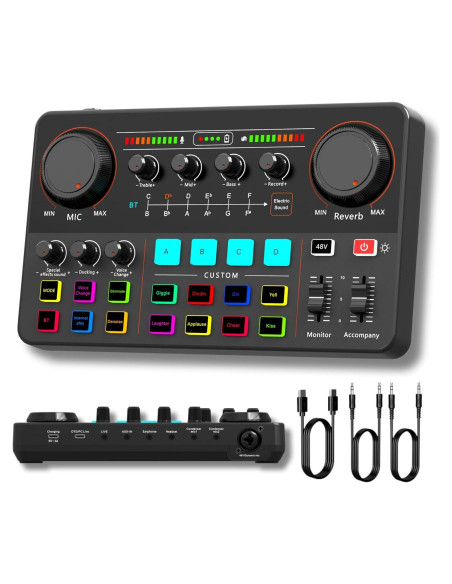 Mezclador de Audio HOSONGIN P300 - Interfaz USB con Efectos