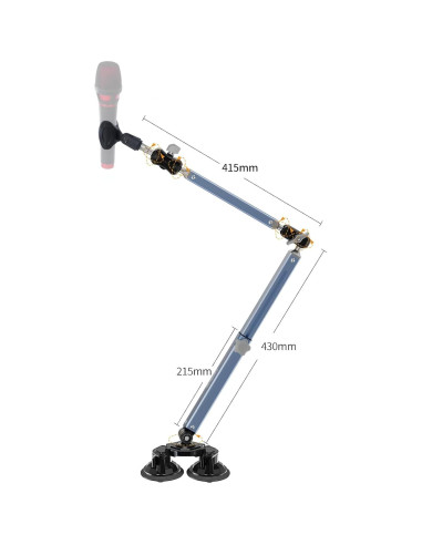 Brazo de Micrófono Ajustable 360 Aluminio Azul 1.5 kg