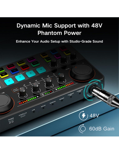 Mezclador de Audio HOSONGIN P300 - Interfaz USB con Efectos