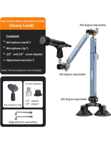 Brazo de Micrófono Ajustable 360 Aluminio Azul 1.5 kg