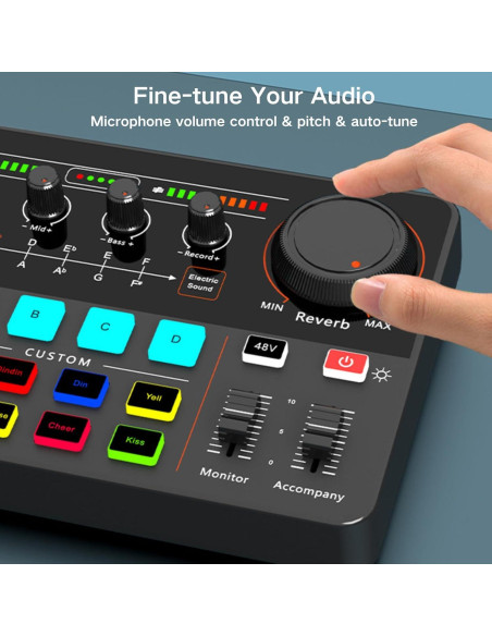 Mezclador de Audio HOSONGIN P300 - Interfaz USB con Efectos