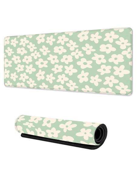 Alfombrilla de Escritorio TUBAMQ 80x40cm Flor Margarita Vintage